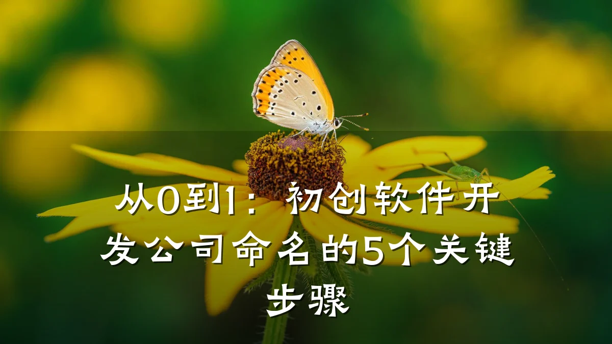 从0到1:初创软件开发公司命名的5个关键步骤