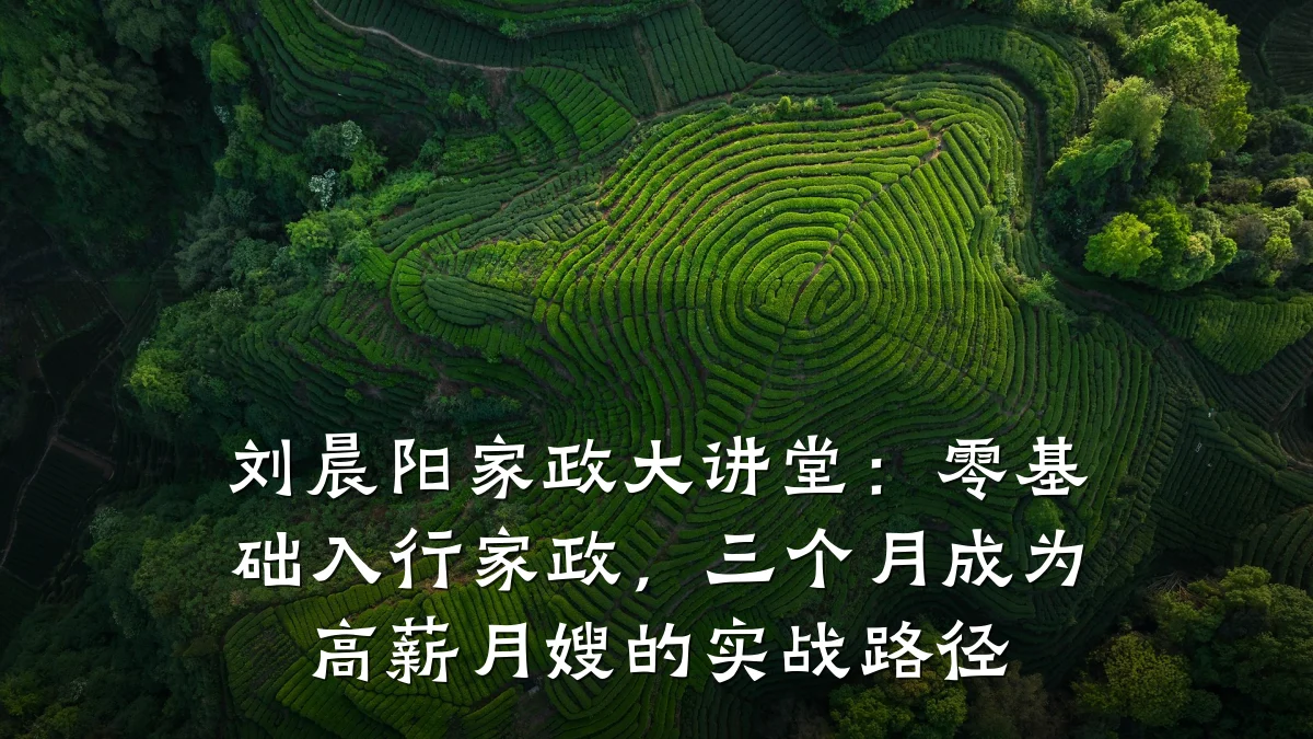 刘晨阳家政大讲堂:零基础入行家政,三个月成为高薪月嫂的实战路径