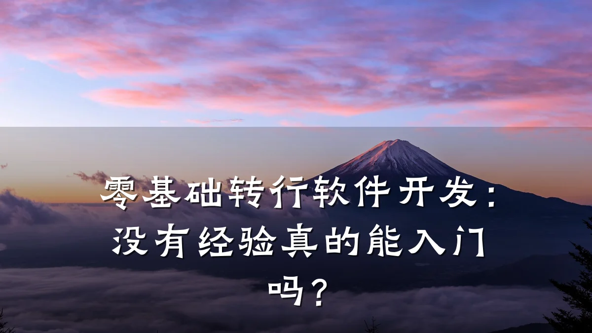 零基础转行软件开发:没有经验真的能入门吗?